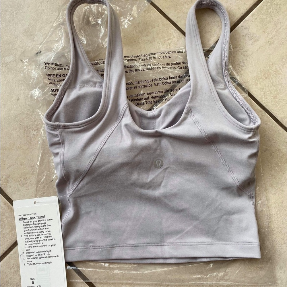 NWT Lululemon Align Tank Iced Iris size 0 - Picture 2 of 2
